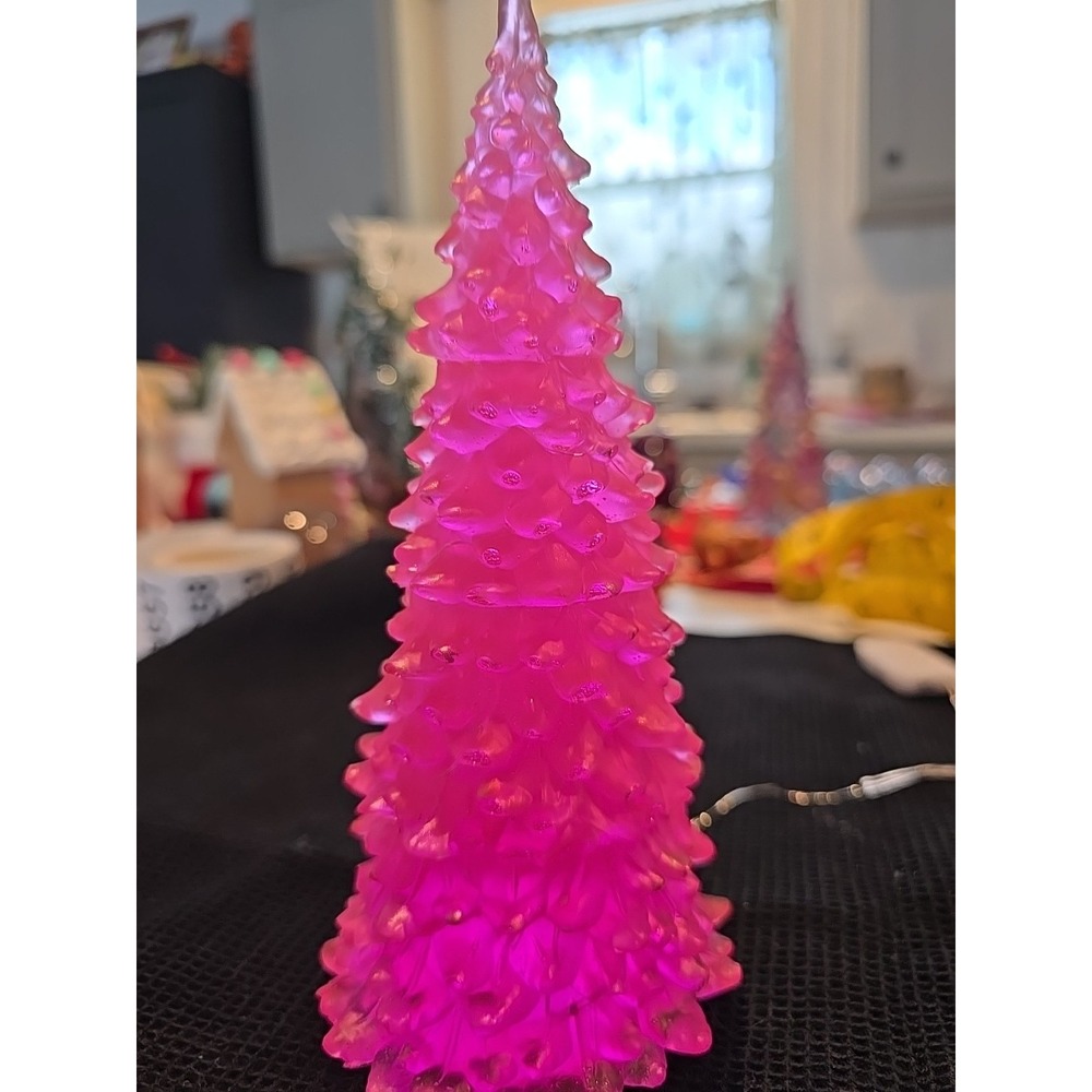Handmade Resin‎ Pink Light Up Tree Decoration Gift  657 - Picture 4 of 8